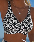 GlamMouris™ | Bikini a Due Pezzi con Top Reggiseno e Stile a Quadri – Eleganza e Comfort per l'Estate!