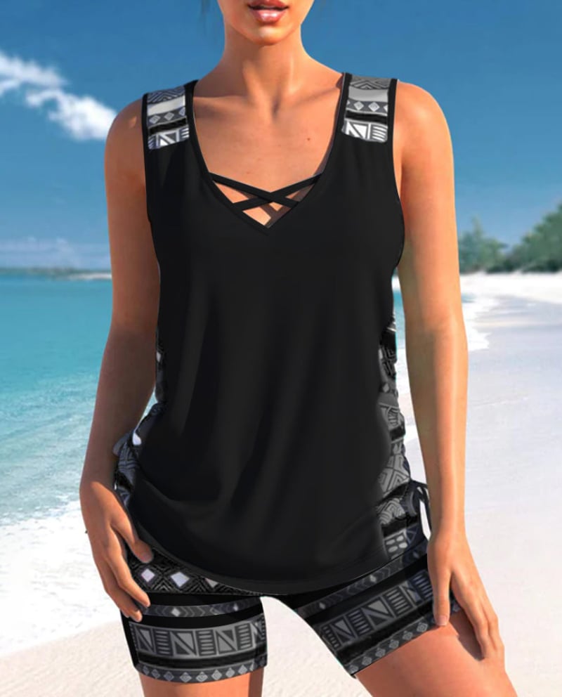 Naomi™ | Set Costume da Bagno Senza Maniche in Stile Gilet - Eleganza e Comfort per l'Estate!