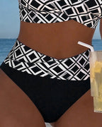 GlamMouris™ | Bikini a Due Pezzi con Top Reggiseno e Stile a Quadri – Eleganza e Comfort per l'Estate!