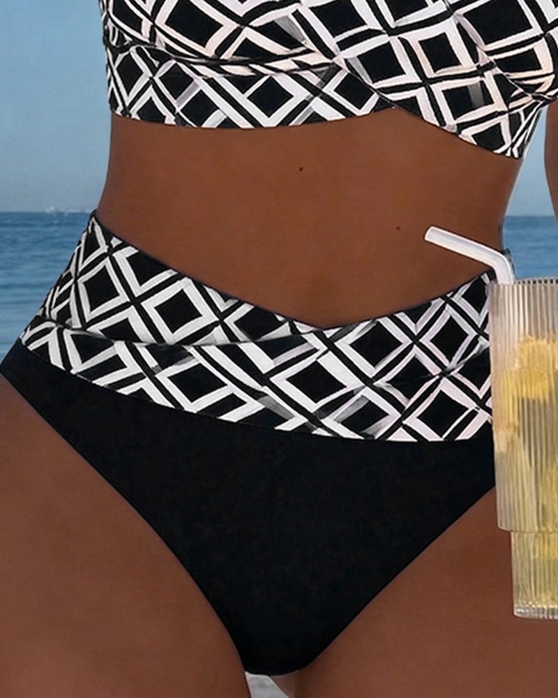 GlamMouris™ | Bikini a Due Pezzi con Top Reggiseno e Stile a Quadri – Eleganza e Comfort per l'Estate!