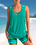 Naomi™ | Set Costume da Bagno Senza Maniche in Stile Gilet - Eleganza e Comfort per l'Estate!