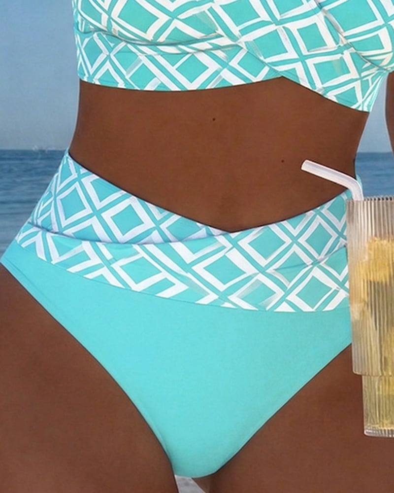 GlamMouris™ | Bikini a Due Pezzi con Top Reggiseno e Stile a Quadri – Eleganza e Comfort per l'Estate!
